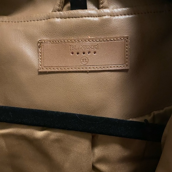 Blank NYC Brown Faux Leather Full Zip Moto Jacket New W/ Tag Biker Grunge City - Picture 3 of 10